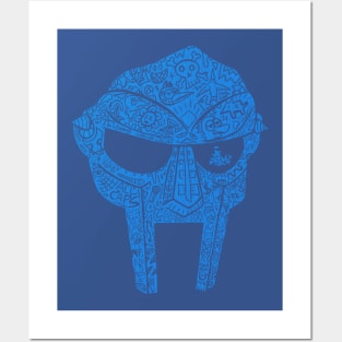 Doodle Doom Blue Posters and Art